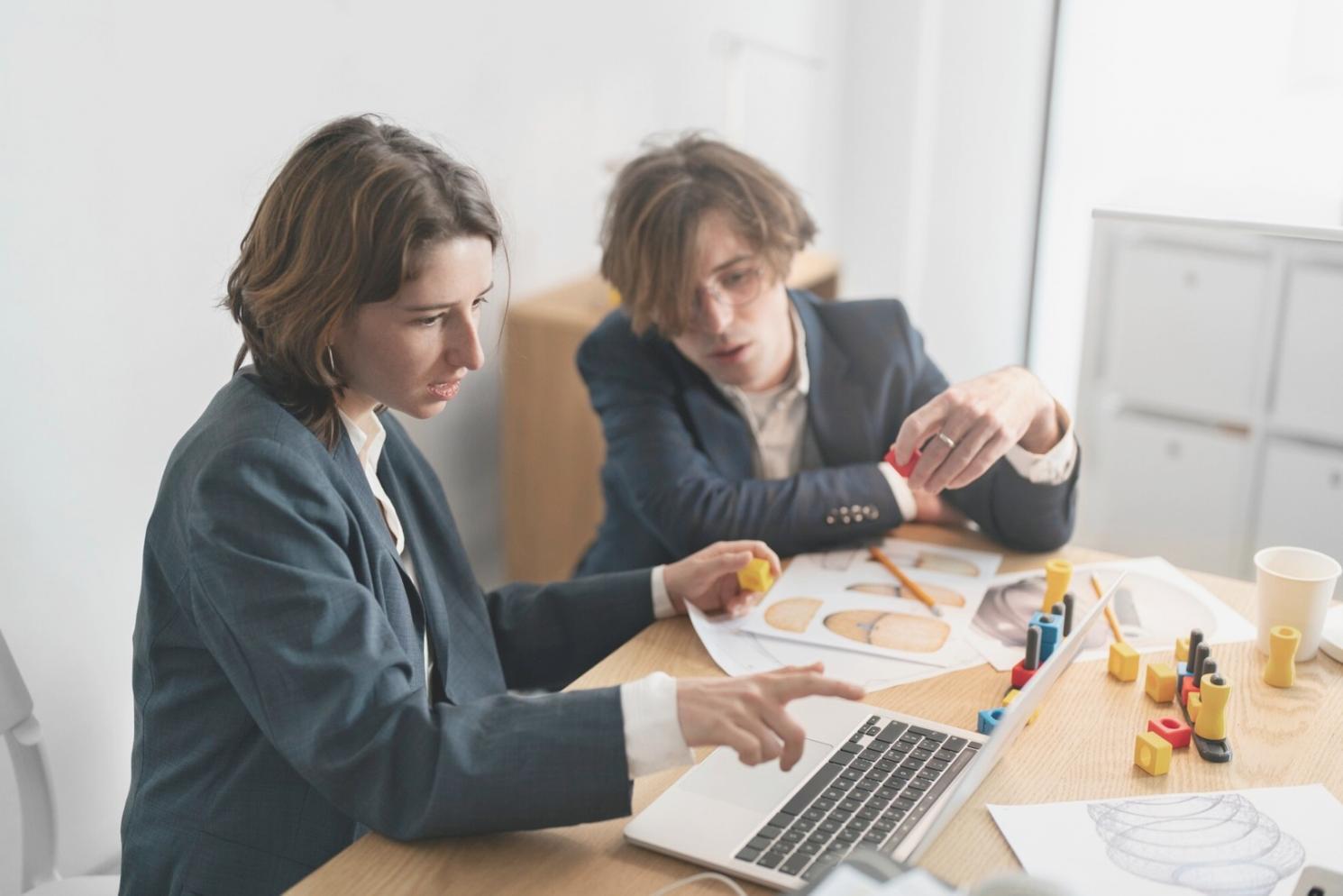 Financial planning workspace with documents